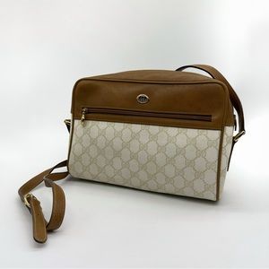 Vintage Gucci brown and Cream/white logo bag